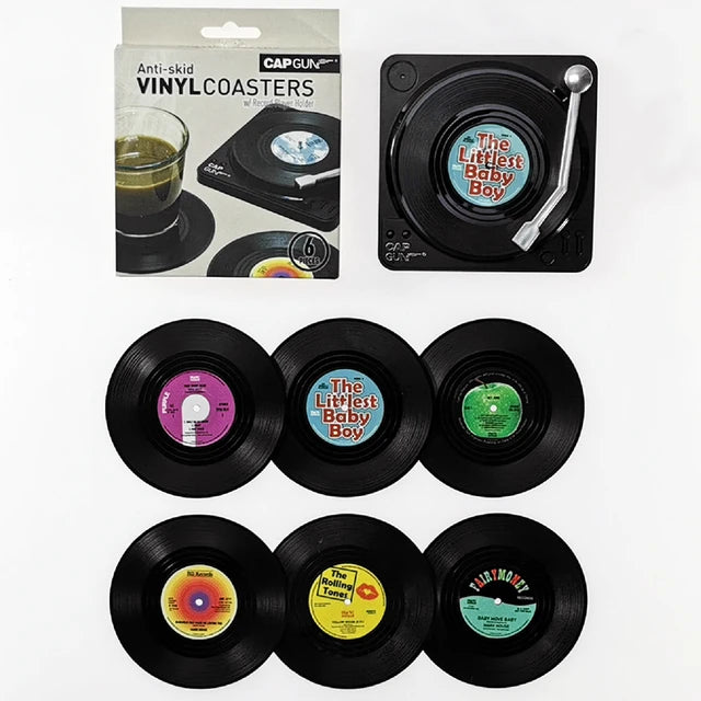 "🎶 Keep Your Table Stylish with 2022 Newest Retro Vinyl Record Coasters! 🎶 #VinylRecord #Coasters #HomeDecor"