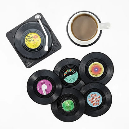 "🎶 Keep Your Table Stylish with 2022 Newest Retro Vinyl Record Coasters! 🎶 #VinylRecord #Coasters #HomeDecor"