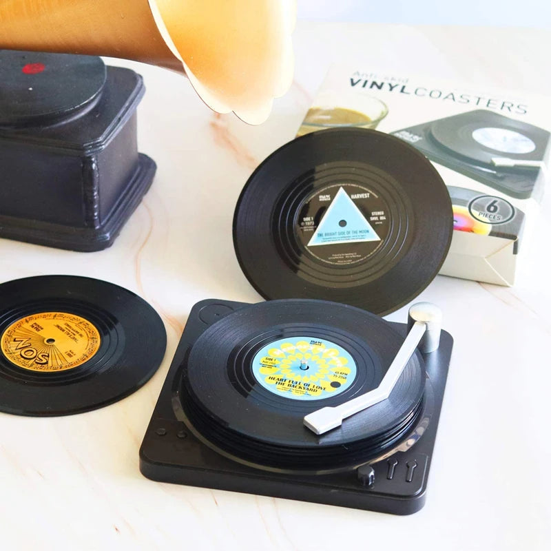 "🎶 Keep Your Table Stylish with 2022 Newest Retro Vinyl Record Coasters! 🎶 #VinylRecord #Coasters #HomeDecor"