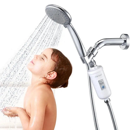 AquaPure Lux Miniwell High Output Revitalizing Shower Filter - Reduces Dry Skin, Dandruff, and Eczema for Healthier Skin and Hair