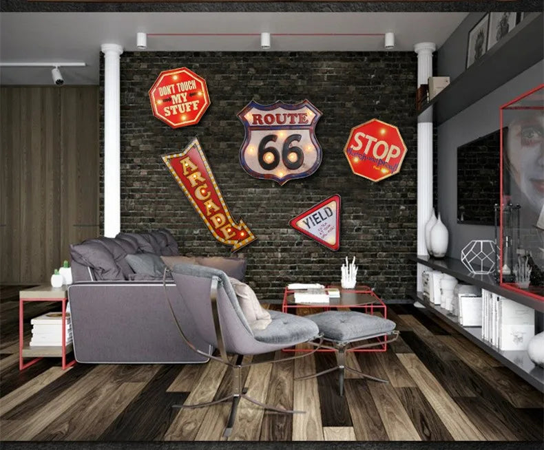 Vintage Route 66 LED Neon Signs: Cold Cola, Hot Coffee, Ice Cold Beer - Intelli Monde