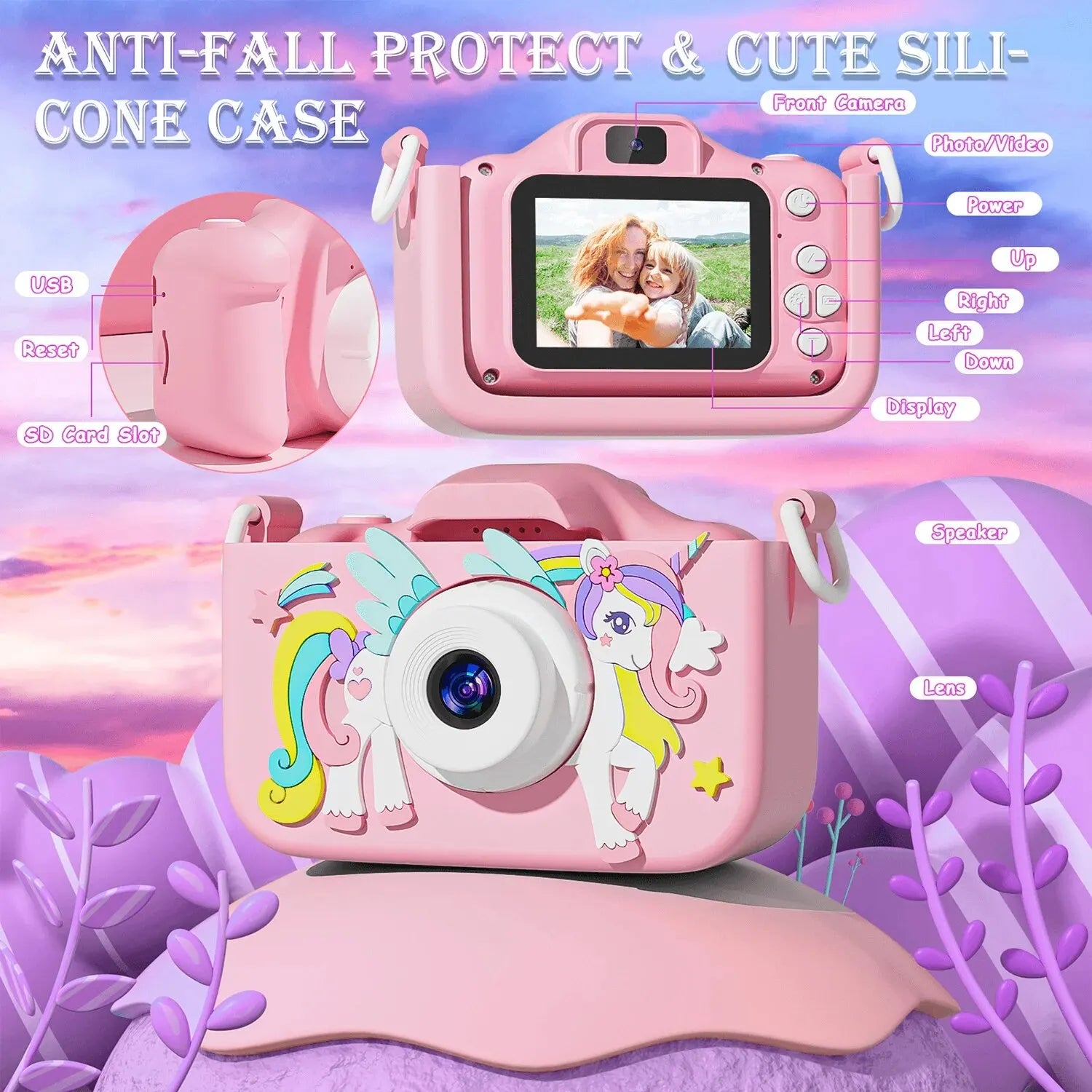 Children Camera with Silicon Case (Anti-Damange) Digital Video Camera - Intelli Monde