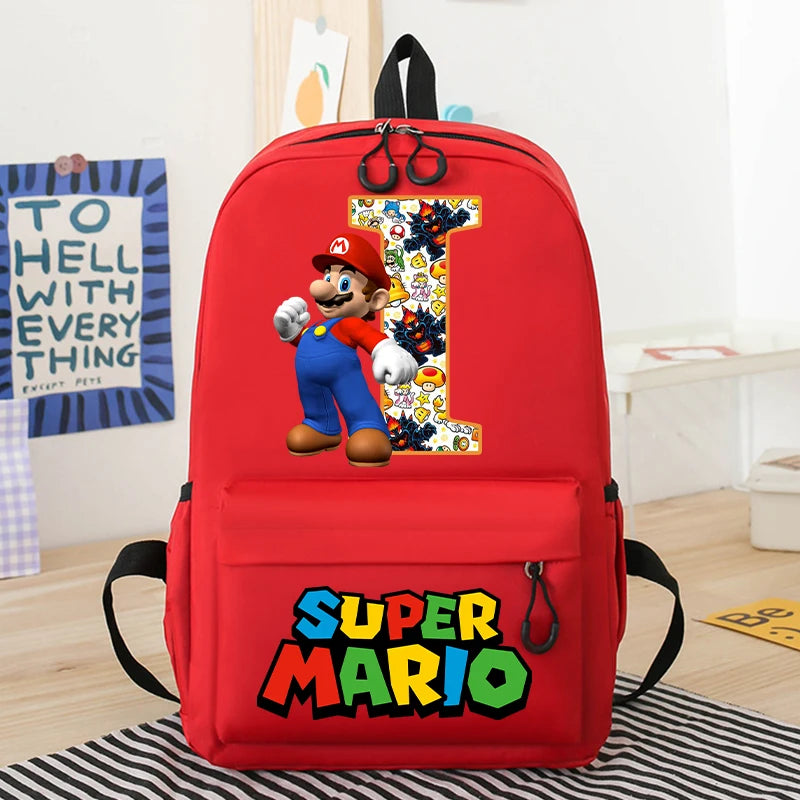 Personalized Super Mario Bros School Bag | Custom Initial Backpack for Kids - Intelli Monde