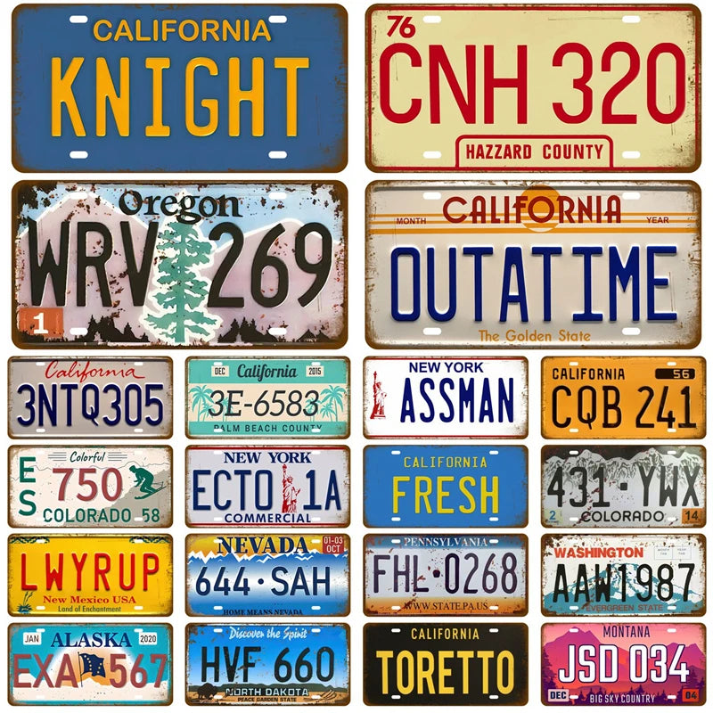 Authentic American License Plate Replicas | State-Specific Metal Wall Decor - Intelli Monde