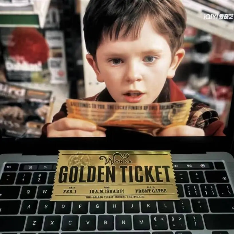 Charlie and the Chocolate Factory Wonka Golden Ticket Replica-LIMITED PIECES AVAILABLE! - Intelli Monde