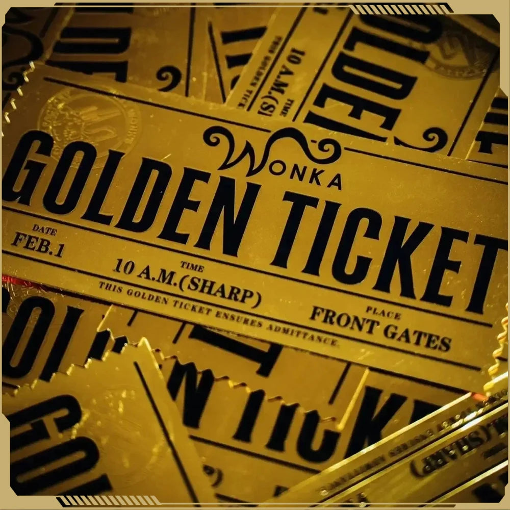 Charlie and the Chocolate Factory Wonka Golden Ticket Replica-LIMITED PIECES AVAILABLE! - Intelli Monde