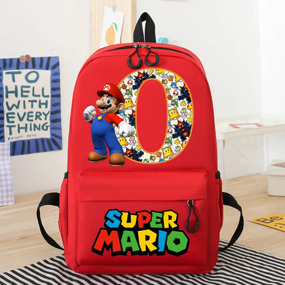 Personalized Super Mario Bros School Bag | Custom Initial Backpack for Kids - Intelli Monde