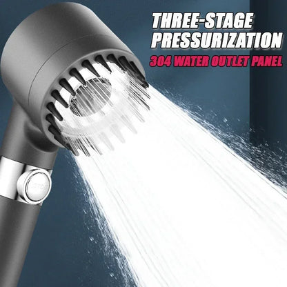 AquaPure Lux High-Pressure 3-Mode Shower Head (only) with Massage Brush Filter