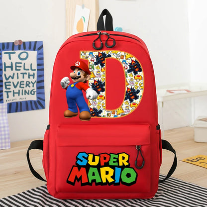 Personalized Super Mario Bros School Bag | Custom Initial Backpack for Kids - Intelli Monde