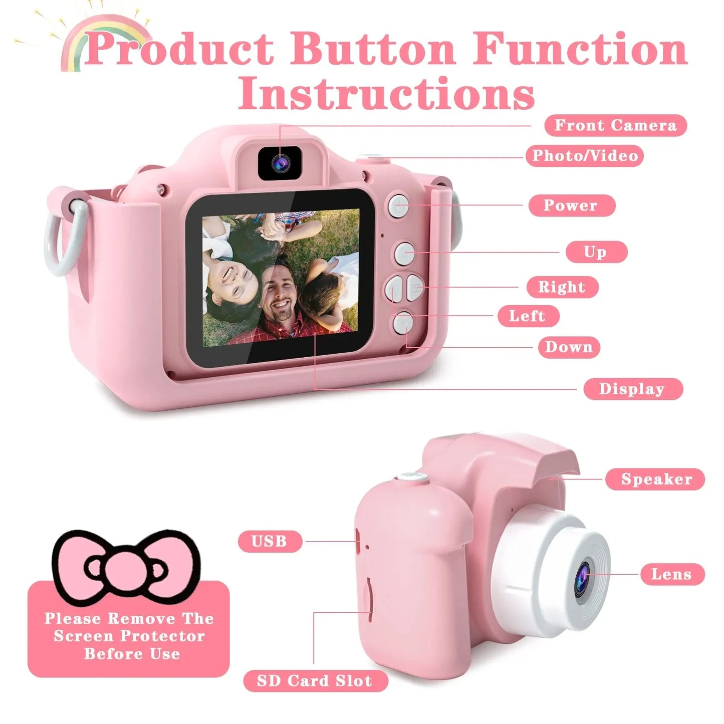 Children Camera with Silicon Case (Anti-Damange) Digital Video Camera - Intelli Monde