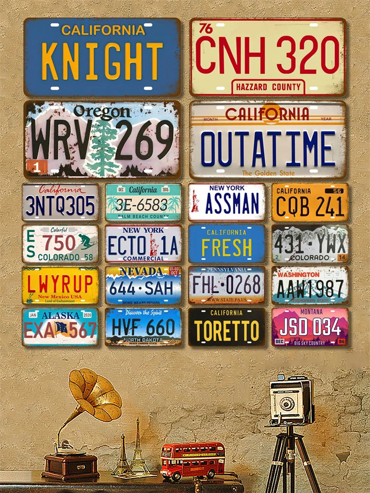 Authentic American License Plate Replicas | State-Specific Metal Wall Decor - Intelli Monde