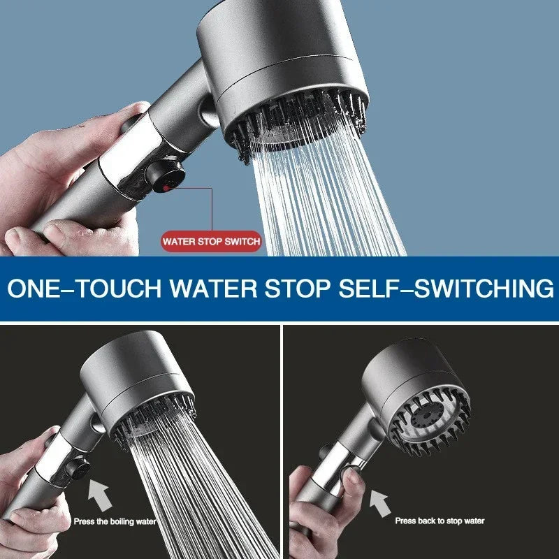 AquaPure Lux High-Pressure 3-Mode Shower Head (only) with Massage Brush Filter